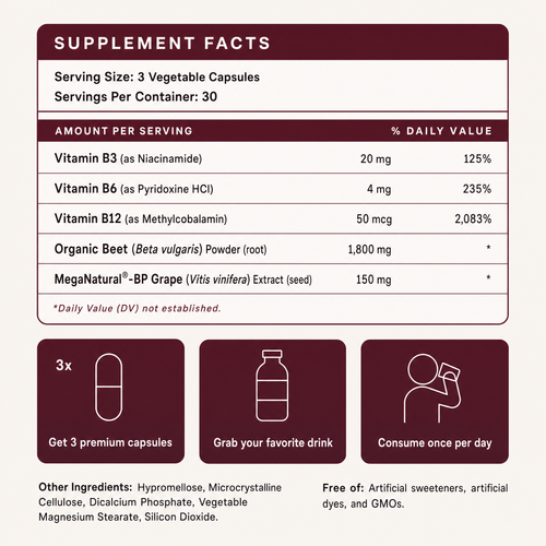 VitalBeets Beetroot + Grape Seed Extract